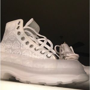 Alexander McQueen High Top Sneakers Size 40 White Brand New